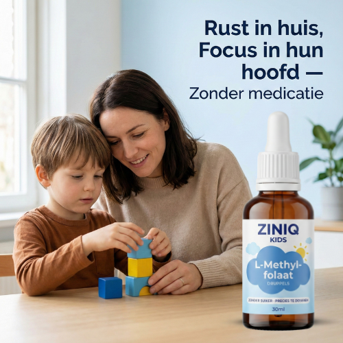 ZINIQ™ L-Methylfolaat | Rust in het hoofd na schooltijd — zonder medicatie. en een kind dat zich weer goed voelt in zijn eigen hoofd.